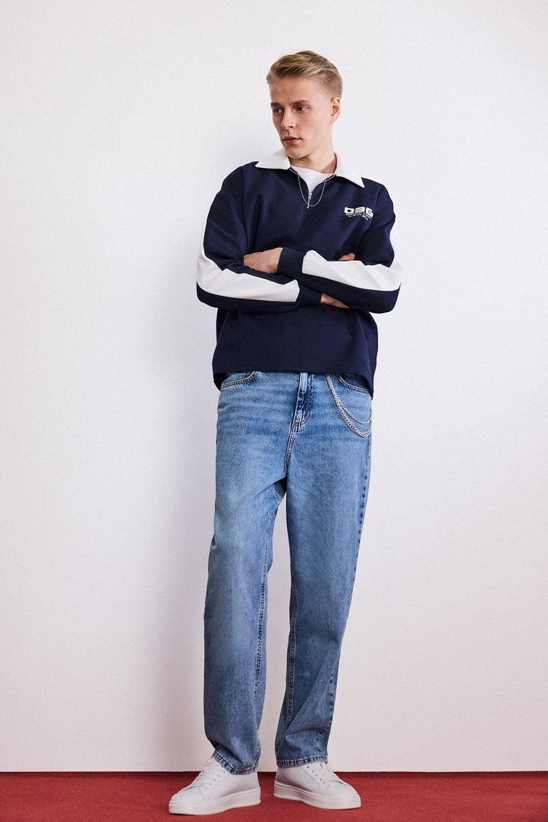 DeFacto Blue Man Baggy Fit Jeans Casual - Image 1